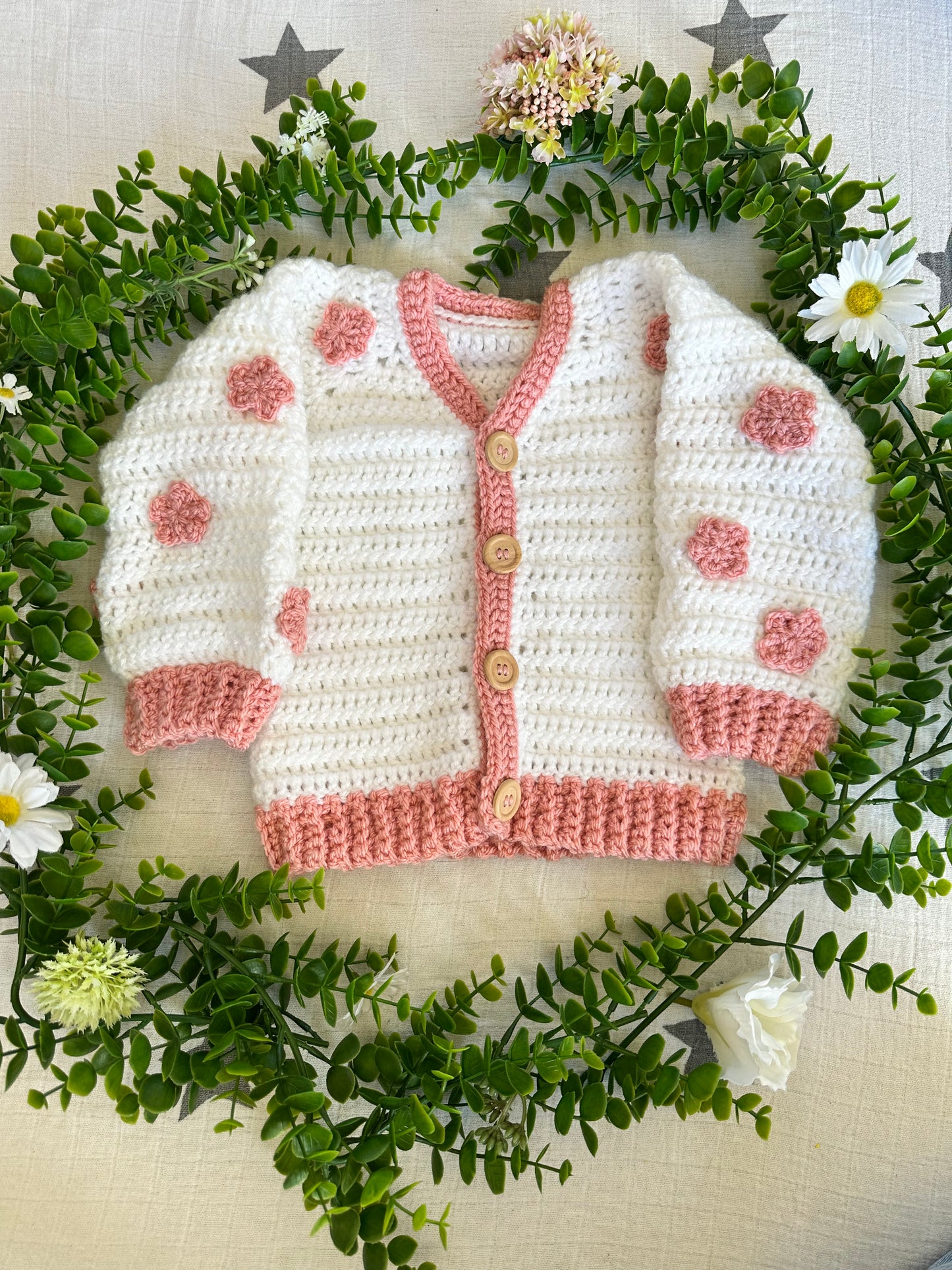 Flower sleeve cardigan